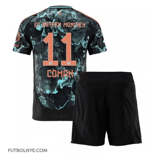 Camiseta Bayern Munich Kingsley Coman #11 Visitante Equipación para niños 2024-25 manga corta (+ pantalones cortos)